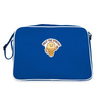 Melt the Stress - Melt away from it, stress! - Retro Bag - blue/white - Back