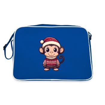 Monkey Christmas Comic - Retro Bag - blue/white - Back