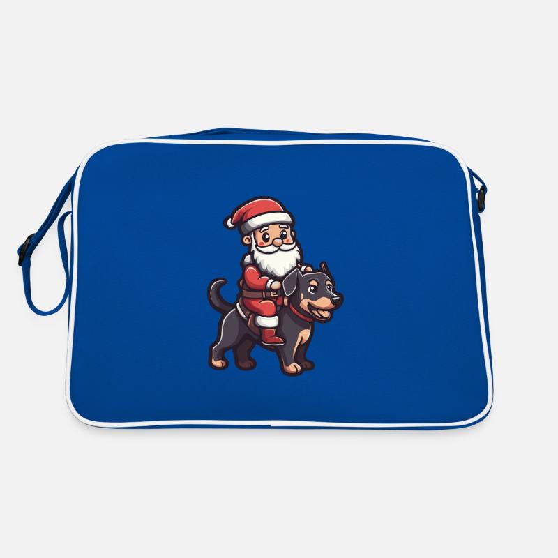 Dobermann Hund Weihnachtsmann Retro Tasche