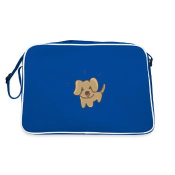 Symbole de chien animal de compagnie mignon dessin animé - Sac Retro - bleu/blanc - Dos