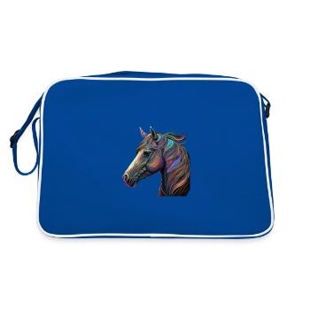 PFERD IM WIND - Retro Tasche - Blau/Weiß - Hinten