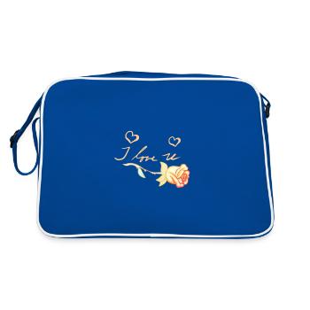 Je t’aime Fleur Rose d’Or - Sac Retro - bleu/blanc - Dos