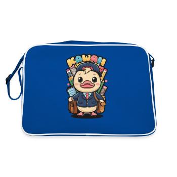 Kawaii duckling with traditional school uniform - Retro Bag - blue/white - Back