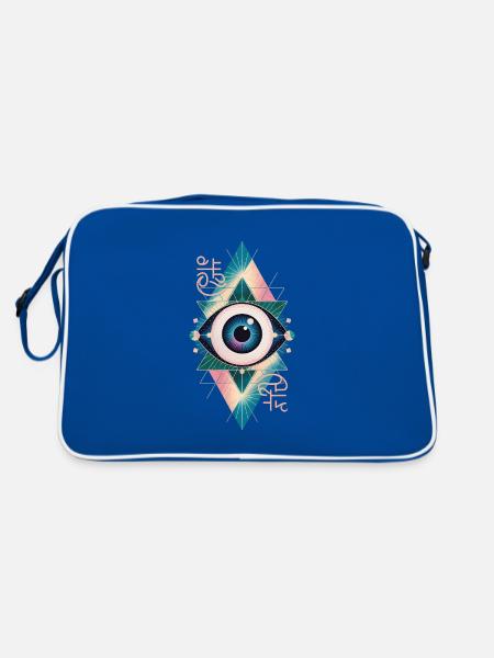Magic Eye - Stunning Spiritual Quote - Retro Bag - blue/white - Back