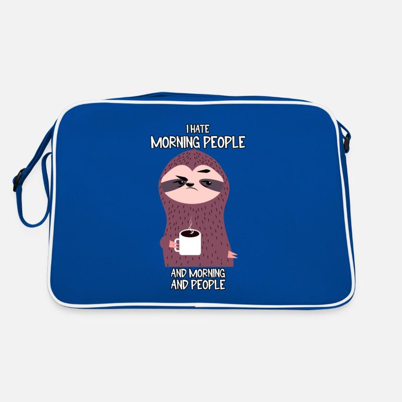 Je déteste les gens du matin - Sac Retro - bleu/blanc