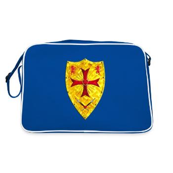 Crusader Shield Knight's Cross Swords Loewen - Retro Bag - blue/white - Back