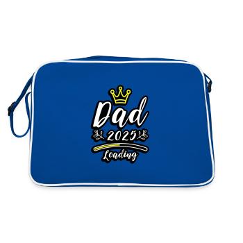 Dad 2025 Loading Papa Baby - Retro Tasche - Blau/Weiß - Hinten