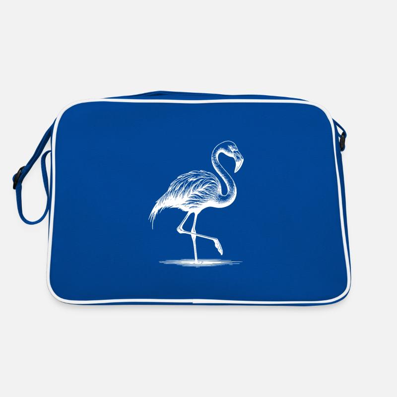 Handsome flamingo standing on one leg Retro Bag