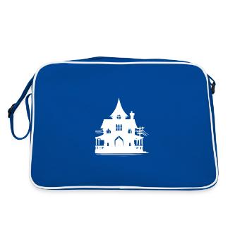 Old abandoned Halloween haunted house - Retro Bag - blue/white - Back