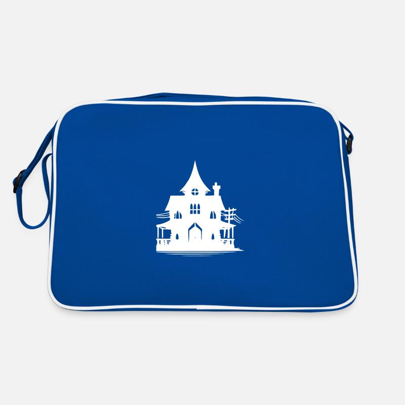 Vieille maison hantée d’Halloween abandonnée Sac Retro