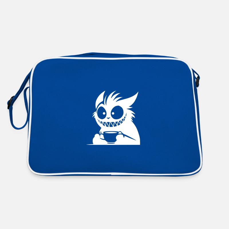 Cat on coffee trip with cup and crazy look Retro Bag
