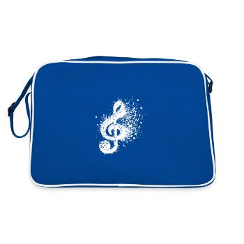 Notes d’éclaboussures de clé de musique - Sac Retro - bleu/blanc - Dos