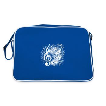 Exploding Music Clef Scale - Retro Bag - blue/white - Back