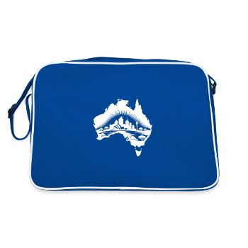 Continent australien paysage tatouage Sytyle - Sac Retro - bleu/blanc - Dos