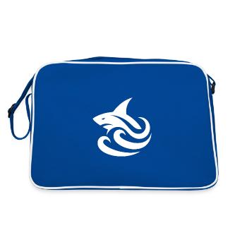 Shark Tattoo Logo Waves Style - Retro Bag - blue/white - Back