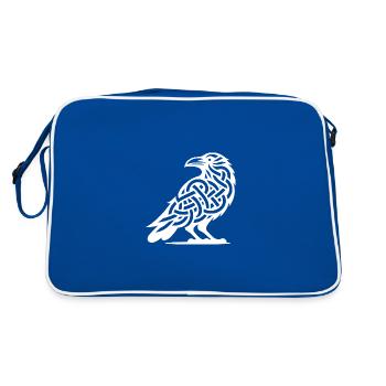 Style de noeud de tatouage de corbeau celtique nordique - Sac Retro - bleu/blanc - Dos