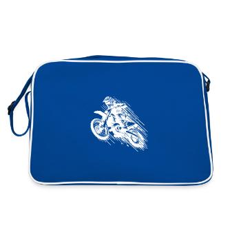 Enduro : la machine de sport automobile tout-terrain dans le saut - Sac Retro - bleu/blanc - Dos