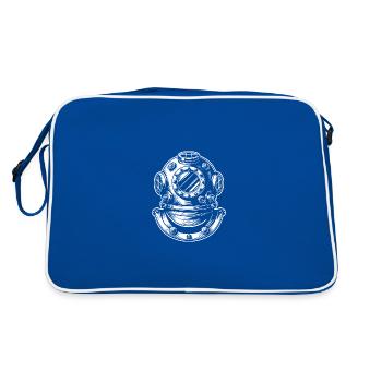 Casque de plongée classique dans un style d’illustration rétro - Sac Retro - bleu/blanc - Dos