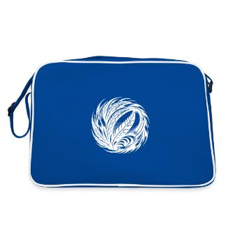Spiritual Bird Feather Ball Meditation Symbol - Retro Bag - blue/white - Back