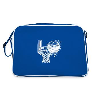 Basketball hoop with basketball - Retro Bag - blue/white - Back