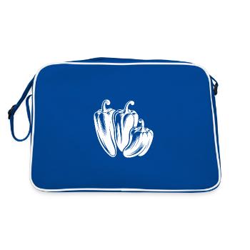 Trois Poivres Simple Végétal Design - Sac Retro - bleu/blanc - Dos