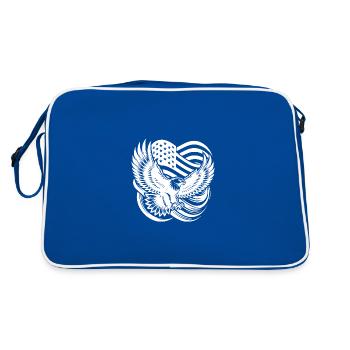 Bird of Prey USA Flag Symbol of Power and Power - Retro Bag - blue/white - Back
