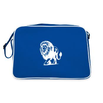 Lion à crinière grand chat africain - Sac Retro - bleu/blanc - Dos
