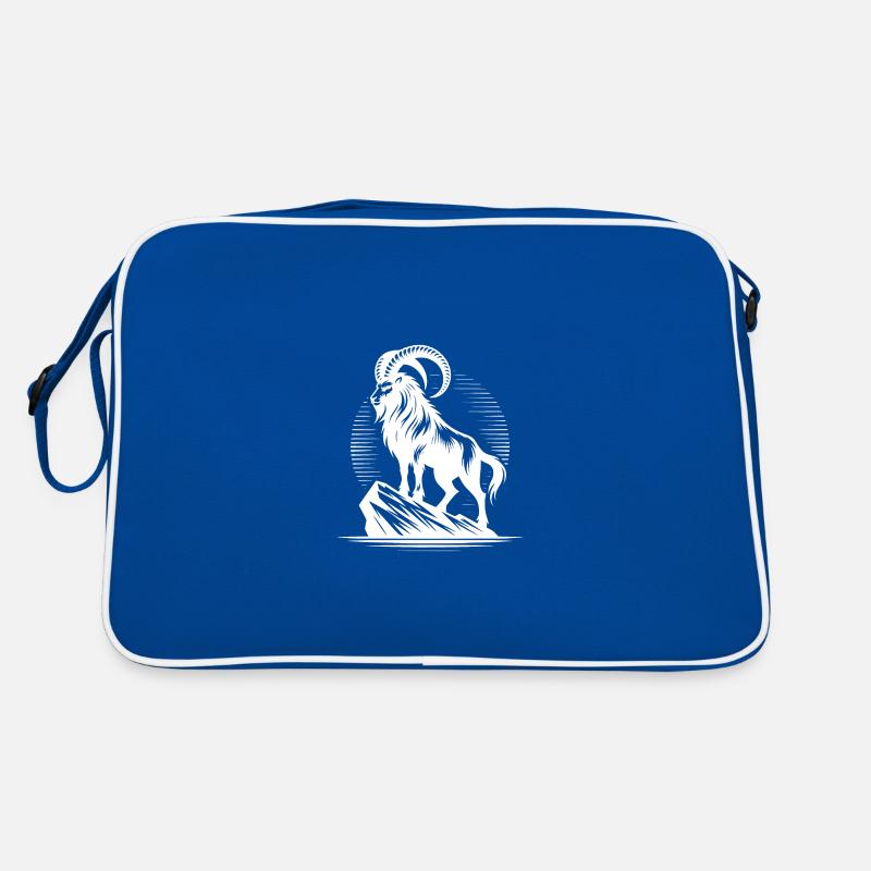 Grim Capricorn with Huge Horns Retro Bag