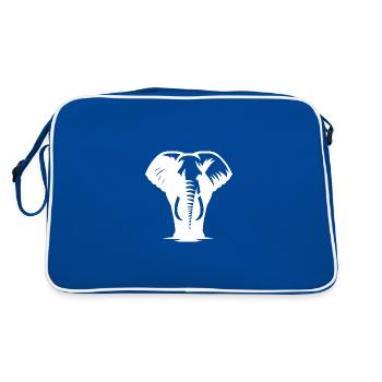 Portrait d’éléphant trompe avec défenses - Sac Retro - bleu/blanc - Dos