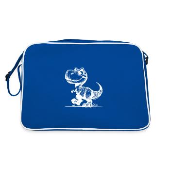 Cute cute T-Rex Dino - Retro Bag - blue/white - Back