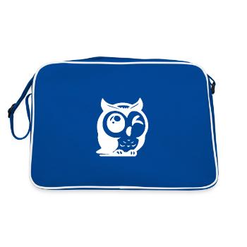 Hibou intelligent avec un œil clignotant - Sac Retro - bleu/blanc - Dos