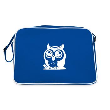 Petit hibou mignon avec de grands yeux - Sac Retro - bleu/blanc - Dos