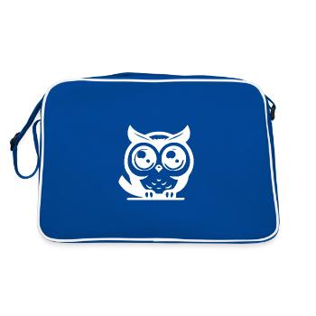 Petits hiboux mignons, grands yeux - Sac Retro - bleu/blanc - Dos