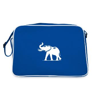 Portrait d’éléphant avec trompe avec défenses - Sac Retro - bleu/blanc - Dos
