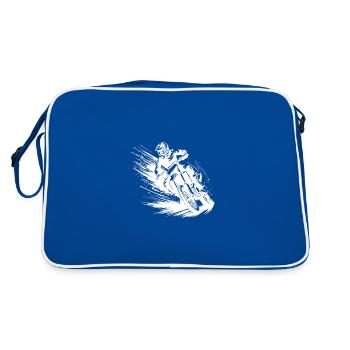 Pilote d’enduro avec puissance et vitesse - Sac Retro - bleu/blanc - Dos