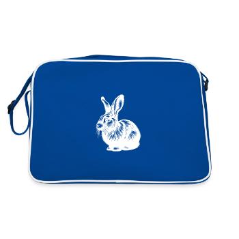 Lapin mignon avec de grandes oreilles - Sac Retro - bleu/blanc - Dos