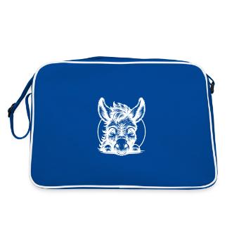 Dessin d’âne mignon avec des détails fins - Sac Retro - bleu/blanc - Dos