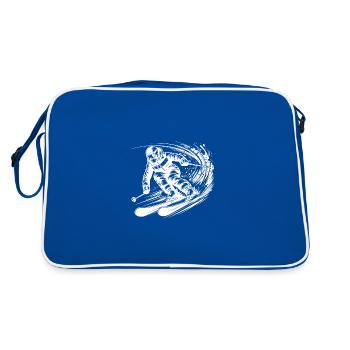 Skiing Competition Rivalry and sportsmanship - Retro Bag - blue/white - Back