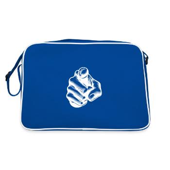 Geste classique emblématique de la main pointant le doigt - Sac Retro - bleu/blanc - Dos