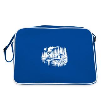 Camping en forêt au bord du lac Expérience nature - Sac Retro - bleu/blanc - Dos