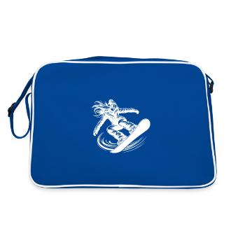 Snowboarder cool qui fait du snowboard avec élégance - Sac Retro - bleu/blanc - Dos