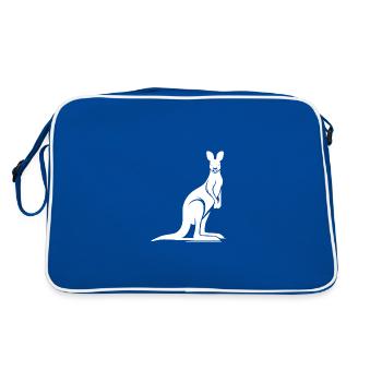 Wild animal silhouette with typical kangaroo pose - Retro Bag - blue/white - Back