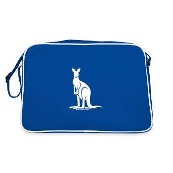 Känguru als Synonym für Australien - Retro Tasche - Blau/Weiß - Hinten
