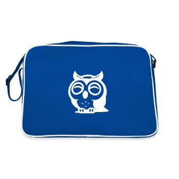 Petit hibou câlin avec de grands yeux - Sac Retro - bleu/blanc - Dos
