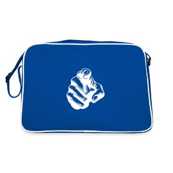 Position classique de la main, geste précis de l’index - Sac Retro - bleu/blanc - Dos