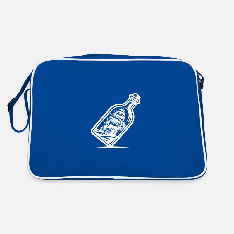Bottle ship Sailing ship with set sails Retro Bag