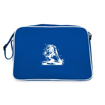 Yoga femme en exercice de concentration profonde - Sac Retro - bleu/blanc - Dos