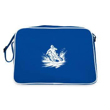 Moto de sport extrême en drift spectaculaire - Sac Retro - bleu/blanc - Dos