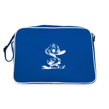 Bébé canard avec dessin de coup de bec géant - Sac Retro - bleu/blanc - Dos