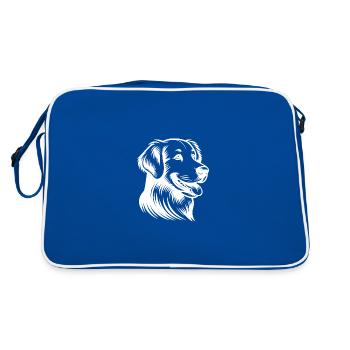 Portrait de chien Golden Retriever affectueux - Sac Retro - bleu/blanc - Dos